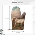 thumbnail image 2 of Hirioo Three Horses Oil Painting for Silicone Oven Mitts for BBQ, Baking, Cooking, Set of 2, Heat Resistant 260℃, Non-Slip Kitchen Essentials, 2 of 6