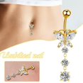 thumbnail image 5 of Stainless Steel Belly Button Rings Butterfly Curved Piercing Dangle Navel Decor_Särskilda gåvor:Silver/Butterfly Great Gift, 5 of 5