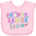 thumbnail image 3 of Inktastic Happy Easter with Bunny Face and Easter Eggs Girls Baby Bib, 3 of 4