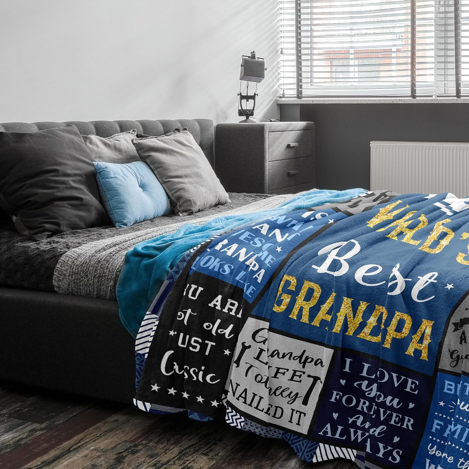 Grandpa Gifts from Grandkids, Best Birthday Gifts for Grandpa Blanket, Grandfather Gift for Father's Day, Christmas, Retired, Grandparents Day, Thanksgiving