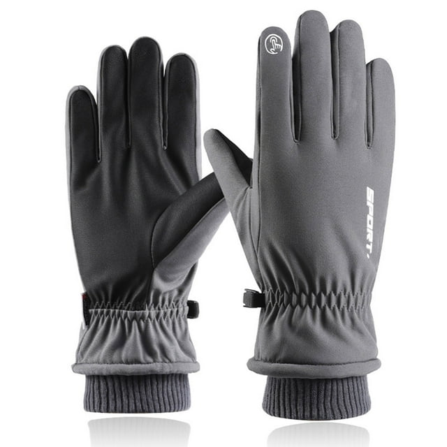 WIFKLSIIPG Men Ski Mittens Winter Warm Thickened Windproof Outdoor Riding Mittens Ski Mittens Winter Warm Thickened Windproof Outdoor Riding Mittens(Grey)