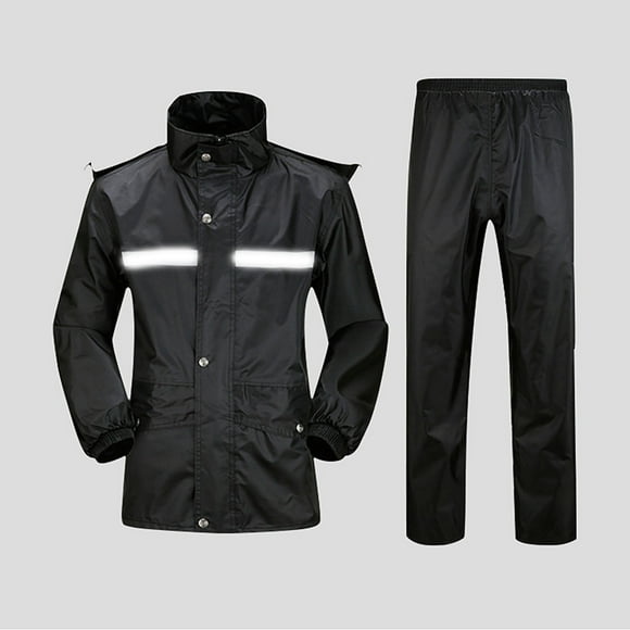 Women's Reflective Raincoat and Rain Pants Set - Waterproof 1-Piece Loungewear with Pockets for Outdoor and Everyday Wear