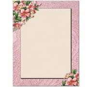 Pink Lilies Letterhead Laser & Inkjet Printer Paper, 100 Sheet Pack