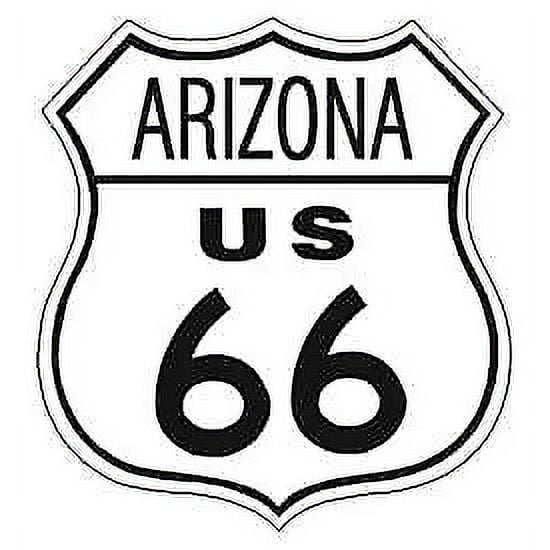 US Route 66 Arizona 11 X 11" Shield Metal Tin Embossed Historic Highway Sign