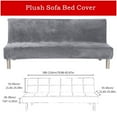 thumbnail image 6 of CJC Armless Plush Sofa Bed Cover - Stretch Velvet Sofa Bed Slipcover - Thicker Folding Futon Sofa Cover Protector, Gray, 6 of 8