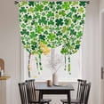 thumbnail image 3 of St. Patrick's Day Tie Up Curtains 45 Inches Long, Kitchen Window Curtains Over Sink, Vintage Spring Green Lucky Irish Clovers Small Window Curtains Shade Balloon Curtains Valances for Bedroom 34"x45", 3 of 8
