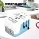 thumbnail image 5 of Adaptador de enchufe de viaje universal Levamdar Convertidor de pared USB 100-250 V azul, 5 of 8