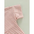 thumbnail image 6 of Seyurigaoka Newborn Baby Boy Girls Summer Jumpsuit Casual Striped Short Sleeve Round Neck Romper Tops for Toddler Kids, 6 of 9