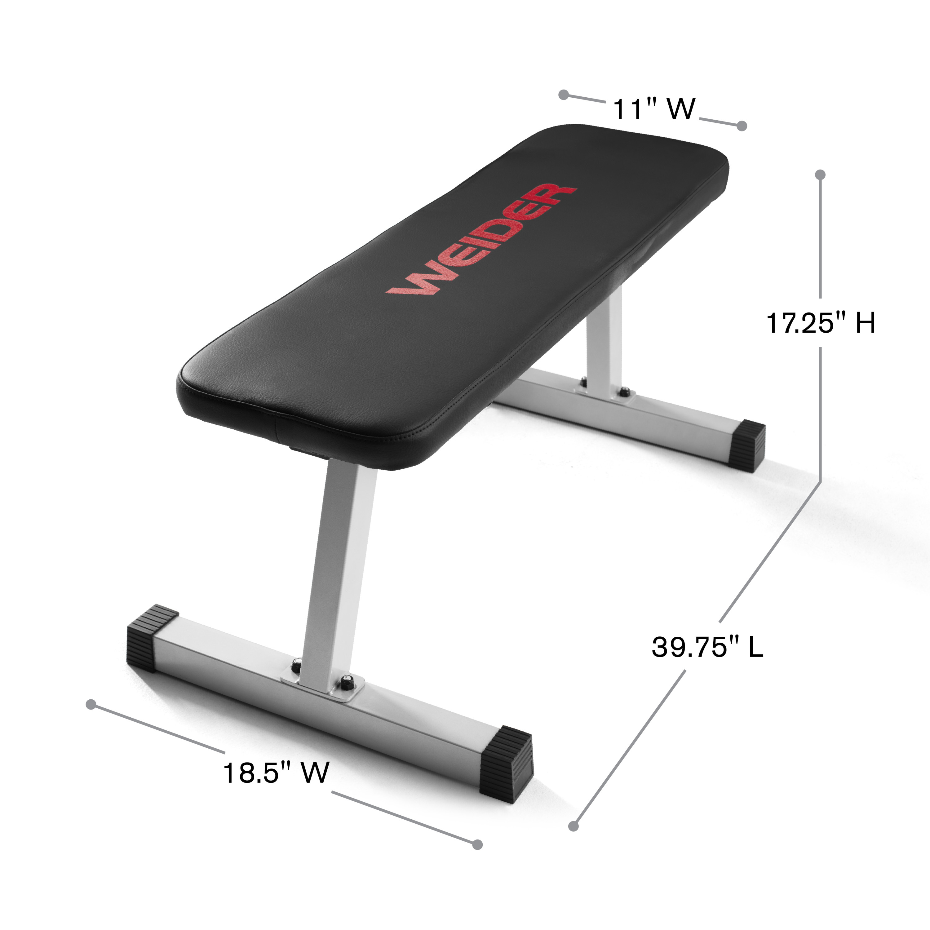 Weider Traditional Flat Bench with a Sewn Vinyl Seat, 460 lb. Weight Limit - image 5 of 13