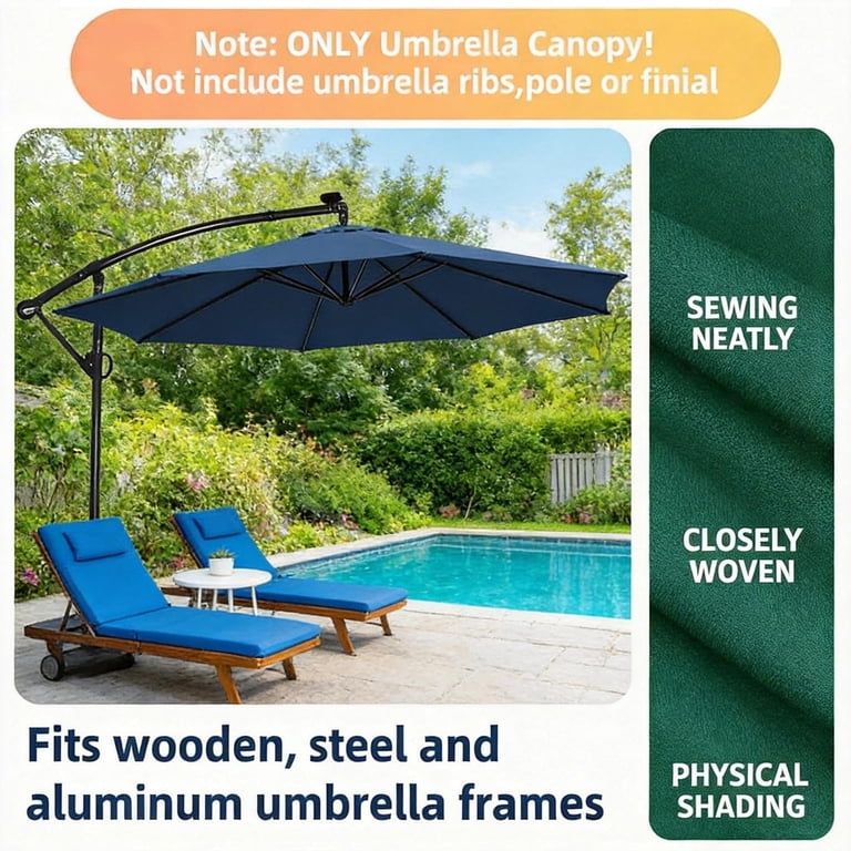 9 ft patio umbrella replacement frame Fabric ribs umbrella frames 9ft Patio Umbrella Replacement Canopy