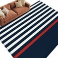 thumbnail image 2 of Rectangle Area Rugs 5 x 7 Ft, Anchor Navy Blue Non-Slip Residential Carpet, Red Nautical White Geometric Stripes Indoor Crawling Mats Runner Rugs for Living Room/Dining Room/Bedroom, 2 of 8