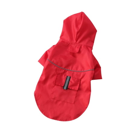 Summer Outdoor Puppy Pet Rain Coat with Reflective Stripe & Pockets Hoody Waterproof Jackets Raincoat for Dogs Cats Apparel