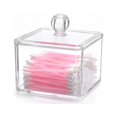 thumbnail image 5 of Dispensador de acrílico, juegos cuadrados apilables, contenedor de cosméticos con tapa, hisopos de algodón, almohadillas, bolas, soporte para joyas para baño y tocador Sincero Electrónica, 5 of 5