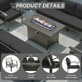 thumbnail image 5 of Gotland 8 Seats Outdoor Metal Patio Furniture Set with 2 Swivel Rocking Chairs&55,000 BTU Gas Fire Pit Table w/Glass Wind Guard Patio Conversation Sectional Sofa Sets-Black, 5 of 8