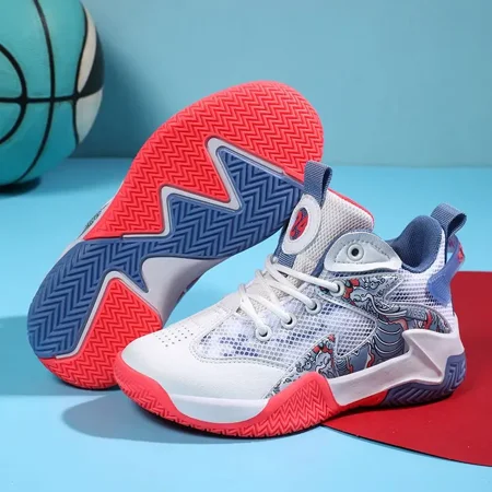 

GEDER-SA Boys Casual Cute Cartoon Anime Print Sneakers Non-slip Color Block Durable Lace-up Breathable Shoes For Outdoor Sports