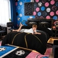 thumbnail image 4 of Meiyoeat Black Gold Basketball Print Bedding, Sport Ball Pattern Duvet Cover Full,3pcs,No Comforter,Black Reversible, 4 of 6
