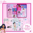 thumbnail image 3 of Set de juego magnético Barbie D.I.Y. 75 piezas con 3 muñecas magnéticas, 3 of 8