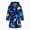 H467-Dark Blue, variant on TOWED22 Kid Fleece Hooded Robes Girls Cartoon Bathrobes Boys Soft Plush Sleepwear Toddler Fuzzy Pajamas