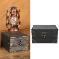 thumbnail image 1 of Vintage Wooden Jewelry Storage Box, Wooden Treasure Chest Case Trinket Box Grey Handmade  For Table Top, 1 of 8