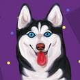 thumbnail image 2 of Husky Purple Pillow, 2 of 2
