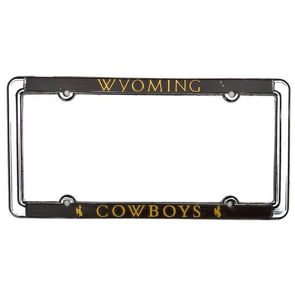Wyoming Cowboys Chrome Metal License Plate Frames
