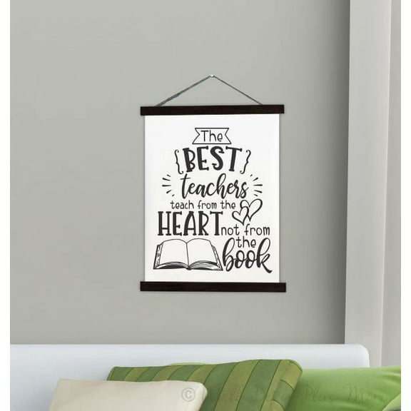 Black Wood & Canvas Wall Hanging School Wall Art Sign The Best Teachers Classroom Décor Large 19x24-Inch