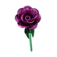 thumbnail image 3 of Ramo de rosas artificiales de metal que nunca se marchita, 23 cm, regalo de cumpleaños para hotel. Púrpura, 3 of 9