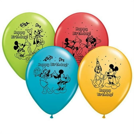 Pioneer Balloon PBN72419BN 12 in. Mickey Happy Birthday Balloons - Pack of 6