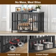 thumbnail image 4 of POAO 41"Dog Crate Furniture Foldable, No Assembly Dog Kennel Indoor for Large Dogs(35-60 lb),Dog Cage with Adjustable Bowls &Name Tag, End Table, 4 of 7
