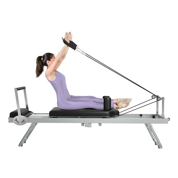 Foldable Pilates Reformer, Space-Saving Pilates Machine for Home Workout, Portable Pilates Equipment for Beginners and Intermediate Users