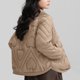 thumbnail image 3 of Parkas de manga larga para mujer, color liso, manga larga, cuello holgado grueso, ropa corta de invierno, parkas de manga larga, parte superior de poliéster para mujer, 3 of 3