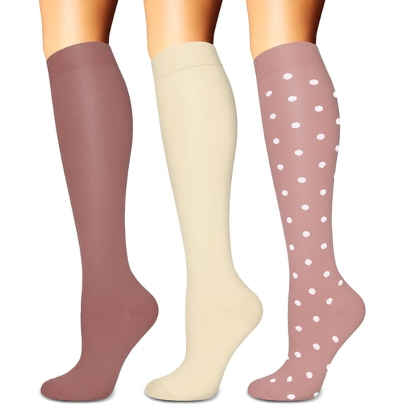 3 Pairs Copper Compression Socks for Women & Men Circulation 15-20 mmhg - Better Blood Flow, Swelling, Best Support for Medical, Running, Nursing