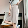 thumbnail image 2 of Women's High Waisted Wide Leg Shorts - Summer Casual Five Pocket Trousers | Yubnlvae | Women's Summer Thin And Loose High Waisted Straight Leg Casual Wide (Khaki | XXL), 2 of 7