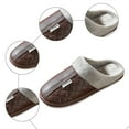 thumbnail image 3 of Rokment Women's Men's Winter Slippers Unisex Leather Fleece Lined Fuzzy House Shoes for Bedroom Home Indoor Cozy Warm Memory Foam Slip on Coffee Size 6, 3 of 4