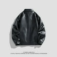 thumbnail image 6 of ZCFZJW Mens Leather Jacket Vintage Oversized Black Leather Jacket Fall Winter Long Sleeve Casual Zip-Up Motorcycle Jacket with Pockets Black XXXL, 6 of 6