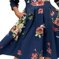 thumbnail image 4 of Femmes Vintage A-Line Robe Tunique Longue Sans Manches Robe Florale, 4 of 6
