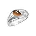 thumbnail image 3 of RYLOS Men's Rings Sterling Silver Ring - Timeless Pear Shape Cabochone Gemstone & Diamonds - Tear Drop Cabochon SMOKEY QUARTZ Rings For Men  Size 12, 3 of 6