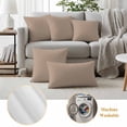 thumbnail image 5 of Beige Solid Color Outdoor Pillow Covers 20x20 Set of 2,Waterproof Patio Throw Pillowcase Protectors,Aesthetics Contemporary Luxury Decorative Pillow Shams Cushion Covers for Seat Bed Couch Sofa, 5 of 8