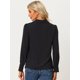 thumbnail image 4 of Camisa casual con botones para mujer, manga larga, cuello en V, fruncido, para oficina, negocios, blusas Negro XS, 4 of 6