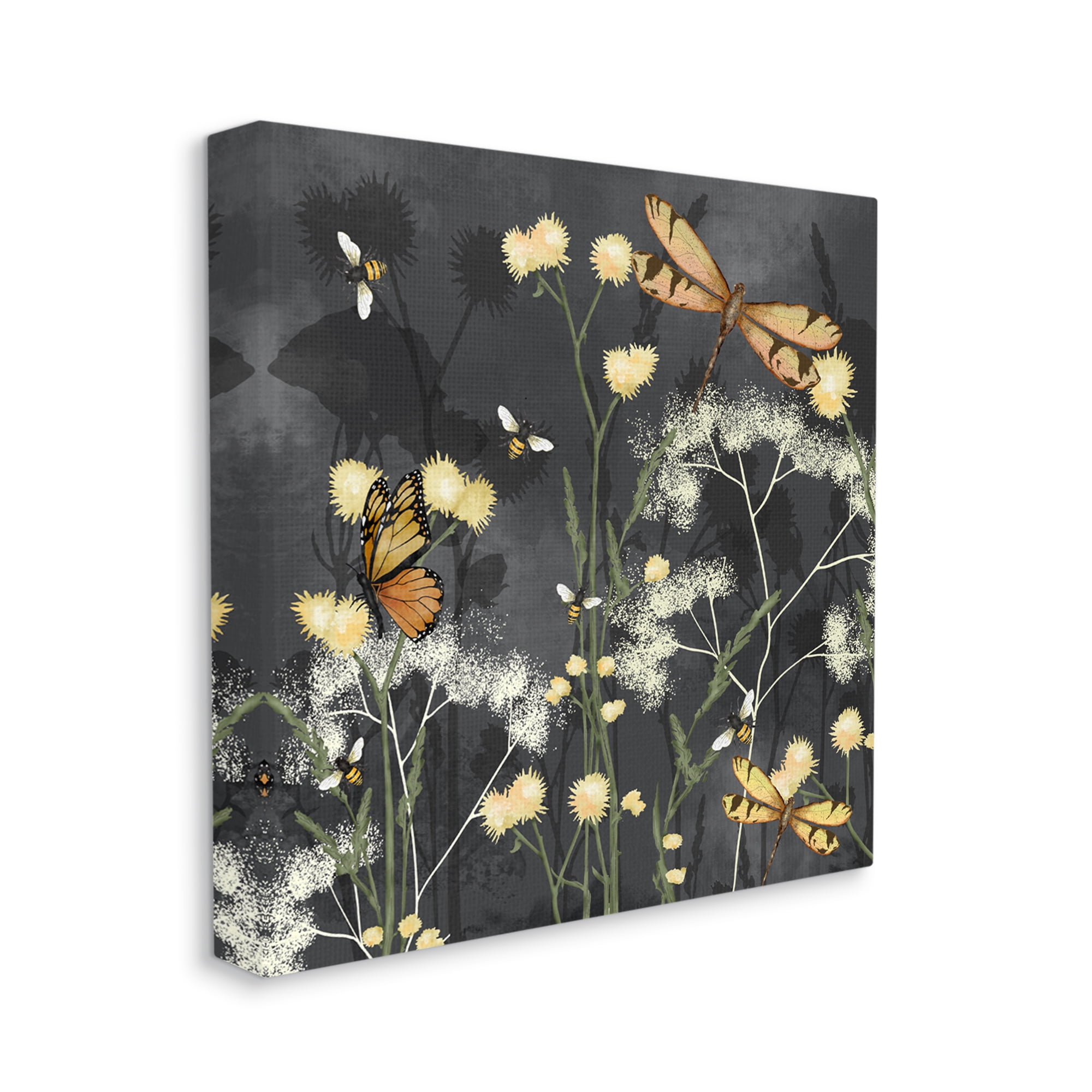 Stupell Industries Modern Herbs on Grey Botanical & Floral Painting Gallery Wrapped Canvas Print Wall Art, 24 x 24