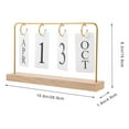 thumbnail image 2 of FRCOLOR Creative Golden Standing Desk Calendar for Home with Paper Wood and Iron, 2 of 8