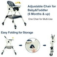 thumbnail image 6 of Liyufly 4-in-1 Baby Highchair Adjustable Kid Toddler Dining Chairs Eat & Grow Convertible Chair with 5-Point Harness, Dinner Plate, Blue, 6 of 12