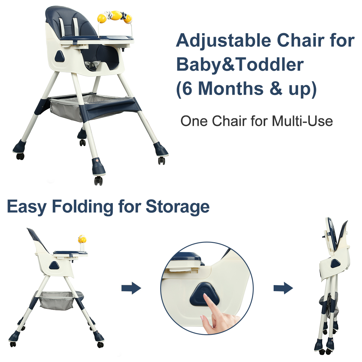 Liyufly 4-in-1 Adjustable Baby Highchair with 5-Point Harness photo 5