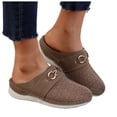 thumbnail image 1 of Breathable Closed Toe Clogs for Women Lightweight Platform Sandals Slip On Mules Comfortable Non Slip Walking Slide Shoes Brown Size 7, 1 of 9