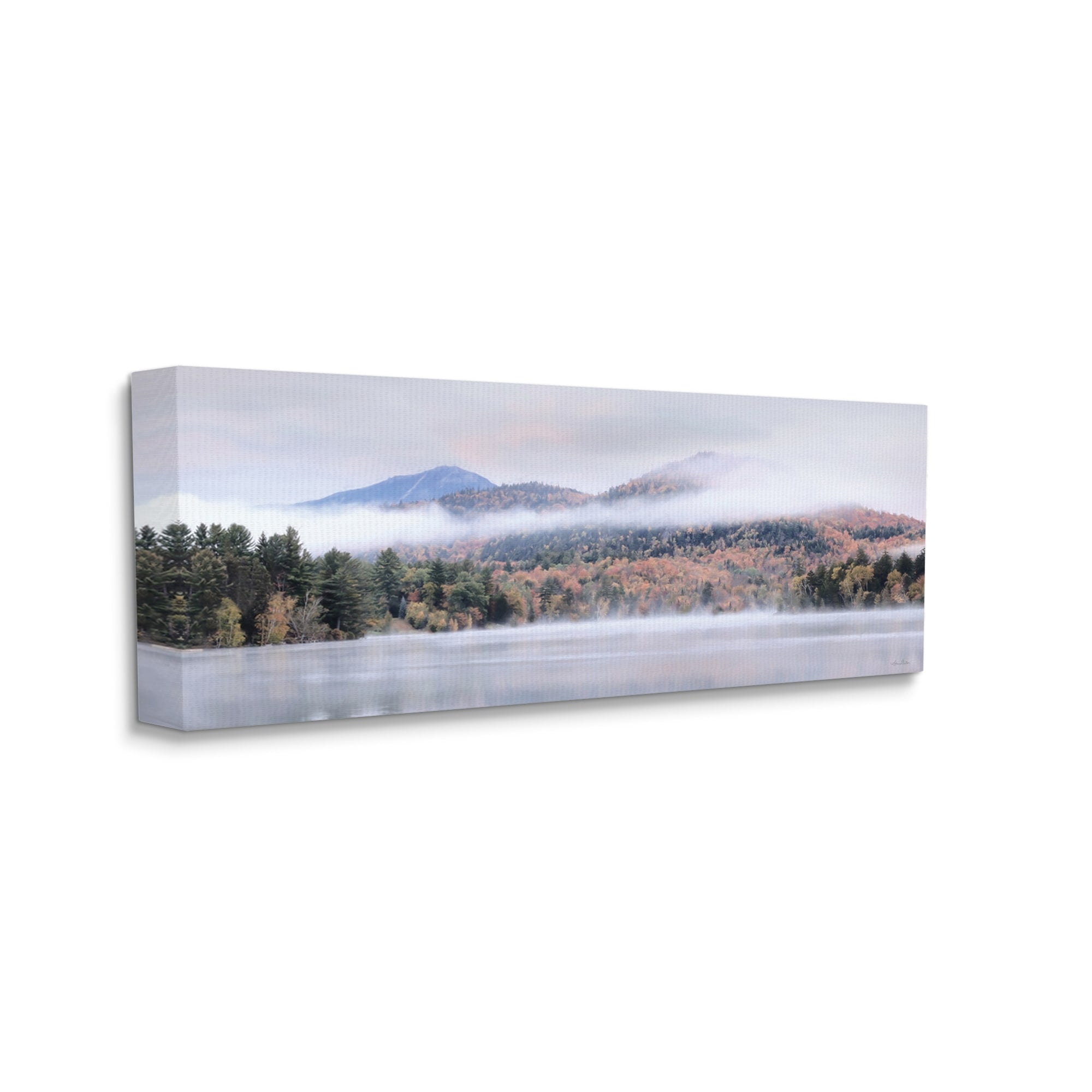Stupell Industries Looming Fog Mountain Peak Reflective Lake Photography Photograph Gallery Wrapped Canvas Print Wall Art, Design by Lori Deiter