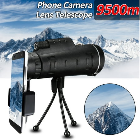 Portable Waterproof 9500m 40X60 Outdoor Day Night Vision Monocular Optical HD Lens Phone Telescope & Tripod Clip For Hunting Camping Hiking (Best Monocular For Backpacking)