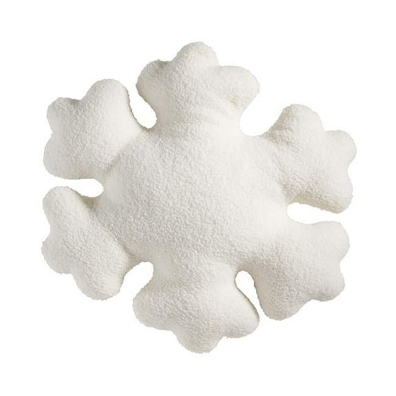 18 x 18 in. Frosted Elegance Snowflake Poly-Filled Throw Pillow, White
