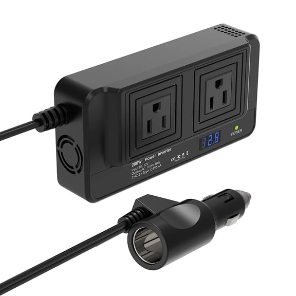 200W Car Power Inverter DC 12V to AC Car Inverter for Charging Electronic Devices ,Car Essential