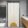thumbnail image 2 of Miyotaa Stall Abstract Sun Shower Curtain Set 36Wx72H Inches Half Small Modern Minimalist Mid Century Aesthetic Sunburst Sunrise Boho Simple Polyester Waterproof Bathroom Curtain with Hooks, 2 of 5