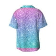 thumbnail image 2 of Disketp Men's Hawaiian Multicolor Glitter Print Shirts Button Down Holiday Beach Shirts-4X-Large, 2 of 7